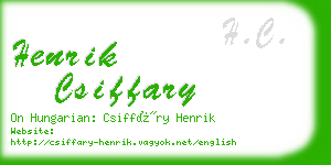 henrik csiffary business card